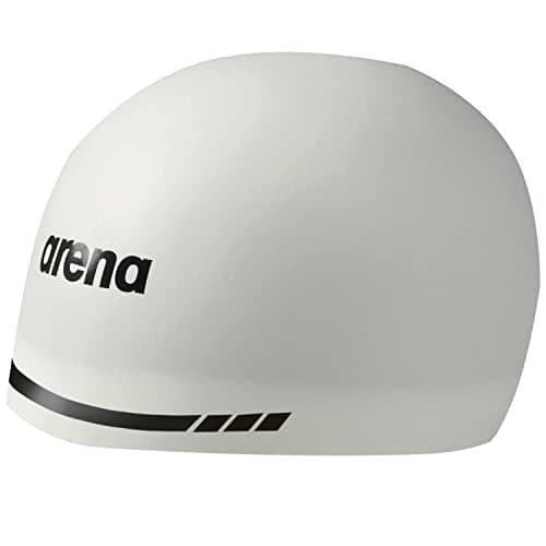Image of Arena 3D Soft USA Unisex Racing Swim Cap for Women and Men, 100% Silicone, White, Large
