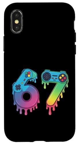 Image of Funny Six Seven 6 7 Meme Gen Alpha Gaming Gamer 6 7 Boy Girl Case for iPhone X/XS