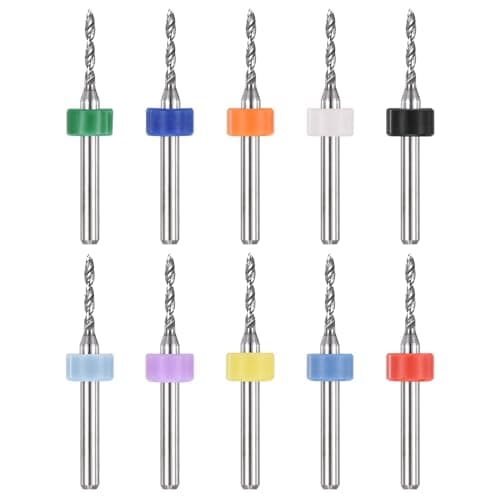 Image of PATIKIL 20 Pack 1.7mm Micro Drill Bits 1/8" Shank Carbide Tungsten Steel 135° Mini Small Bits Print Circuit Board Drilling Tool for CNC Engraving Precision Machinery