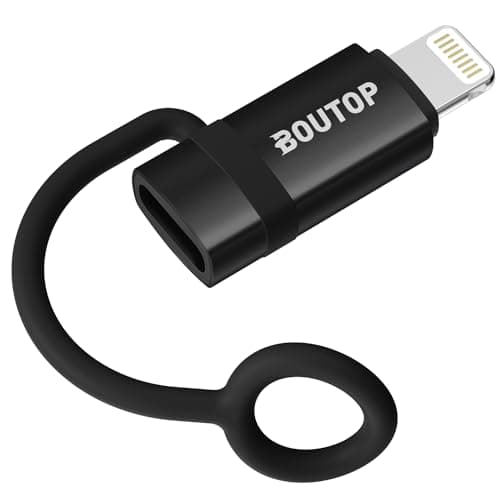Image of BOUTOP [Apple MFi Certified 60W USB C to Lightning Adapter for Fast Charging, USB C Female to Lightning Male Adapter for iPhone 14 13 12 11 Pro Max, iPad pro/Air [Black], Not for Audio/OTG