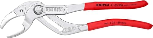 Image of KNIPEX Siphon and Connector Pliers Chrome-Plated with Non-Slip Plastic Coating 250 mm, 81 03 250