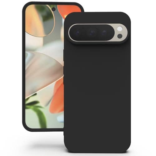Image of YATWIN Silicone Case for Google Pixel 9/9 Pro, Soft-Touch, Shockproof, DustProof, Antiskid Phone Cover for Google Pixel 9/9 Pro - Black
