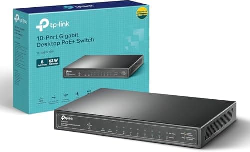 Image of TP-Link TL-SG1210P 10-Port Gigabit Desktop Switch with 8 Port PoE+ Ethernet Switch ( 30W/PoE port & 63W for all PoE ports, No Configuration Required)