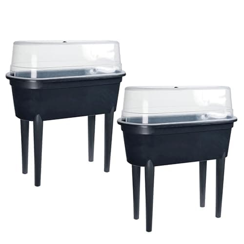 Image of Carousel Home Set of 2 Mini Greenhouse Raised Planters with Cover, 84cm High Garden Grow Tables Indoor Outdoor Veg Planters