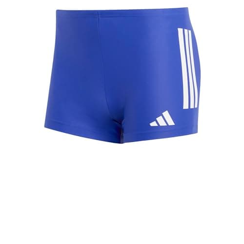 Image of adidas Men's 3 Stripes Swim Boxers, semi Lucid Blue/White, 40