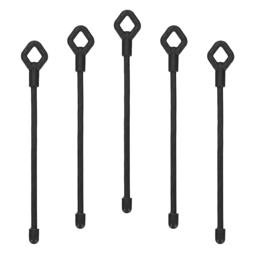 Image of PATIKIL Silicone Cable Ties, 6 Inch Reusable Twist Cable Ties Heavy Duty Bendable for Bundling Holding, 5 Pcs, Black