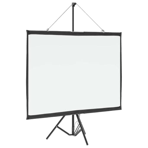 Image of vidaxl - 50 Inch Portable Projection Screen - Tripod Stand, Matte White 4:3 Screen - Home Theater, Classrooms, Presentations