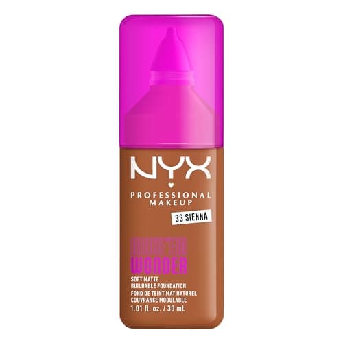 Image of NYX Professional Makeup Make 'EM Wonder, Up to 24 Hour Soft Matte Foundation, Undetectable Finish, Waterproof, Sweat and Transfer Resistant, Shade: 33 Sienna