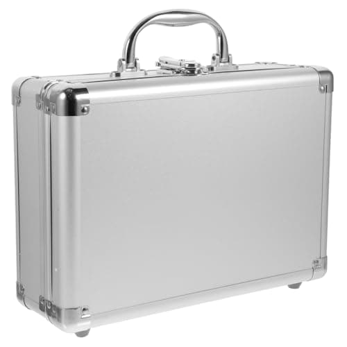 Image of Aluminium Flight Case Tool Box, Lockable Silver Briefcase for Measurement Instruments and Cameras, Portable Hard Metal Carrying Case with Handle, Professional Storage Box 29 x 20.5 x 10.5 cm