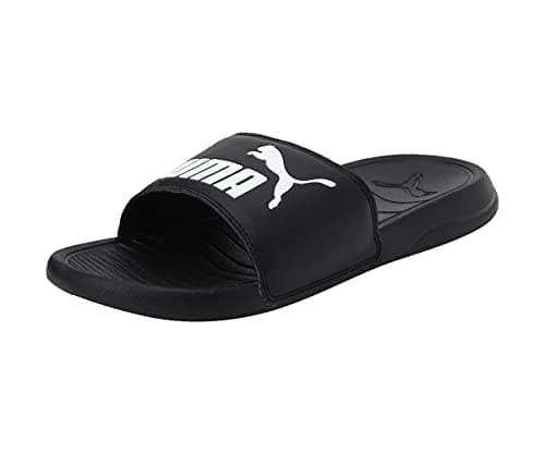 Image of Puma Unisex Adults Popcat 20 Slide Sandals, Puma Black-Puma Black-Puma White, 12 UK