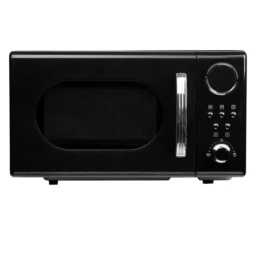 Image of SIA FRM20BL 20L Retro Microwave, Black, 700W, Digital Timer, 2 Years Parts and Labour Guarantee