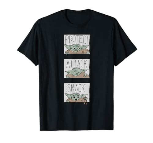 Image of Star Wars The Mandalorian Grogu Protect Attack Snack Funny T-Shirt
