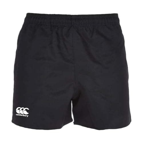 Image of Canterbury CCC Professional Polyester Shorts, Men's Rugby Short, Internal Drawstring & Pockets, Gym/Training Short, Black, Men's X-Small