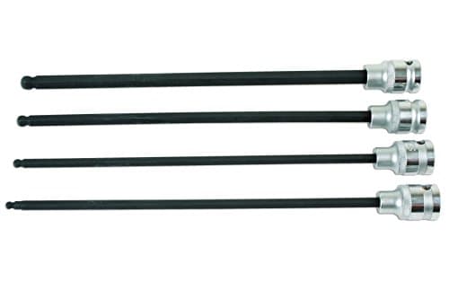 Image of Laser 6711 Extra Long Ball End Hex Socket Bit Set 1/2"D 4pc, Silver