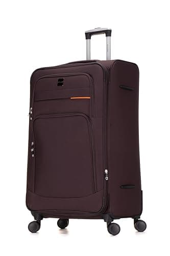 Image of Skylark 32" Extra Large Suitcase Super Lightweight Luggage 20% Expandable 4 Wheels Spinner 3-Digit Combination Lock Soft Shell Luggage Check in for 30kg (Coffee, 162 litres)
