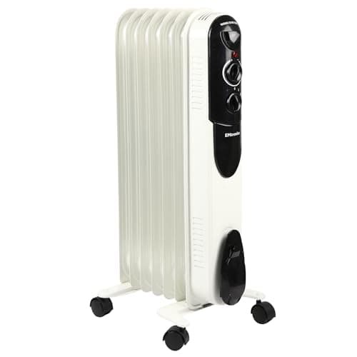 Image of EMtronics EMOFR7WH 1500W/1.5KW 7 Fin Portable Electric Oil Filled Heater Radiator with Adjustable Thermostat and 3 Heat Settings for 15 sqm Room - White
