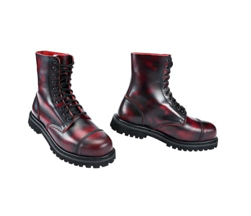 Image of Brandit Rub Off Phantom 10 Eyelett Boots, Men's Combat Boots, Burgundy Red, 43 EU/UK 9