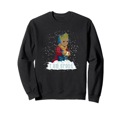 Image of Marvel I Am Groot Guardians of the Galaxy Snow Day Groot Sweatshirt