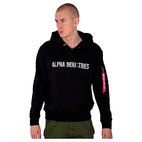 Image of ALPHA INDUSTRIES Men's RBF Moto Hoody Sports Hoodie, Black, M