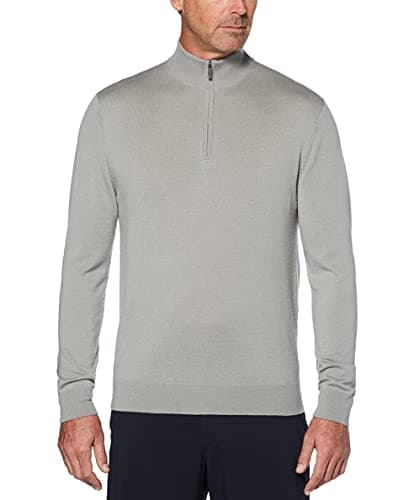 Image of Callaway Weather Series Men's 1/4 Zip Golf Sweater with Mock Collar, Thermal Merino Wool, Breathable Soft Fabric, Griffin, XXL