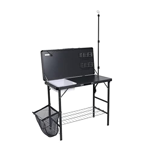 Image of Berghaus Freeform Kitchen with Built in Washing Bowl, Easy to Assemble, Sturdy, Portable, Collapsible, Cupboard, Storage Unit, Table, Ideal for Camping and Festivals, includes Carry Bag, Grey