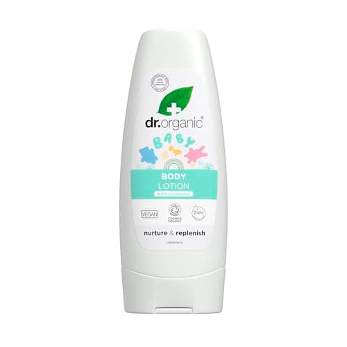 Image of Dr Organic Calendula Baby Lotion, Fragrance Free, Skin Soothing, Sensitive Skin, Natural, Vegan, Cruelty-Free, Paraben & SLS-Free, Organic, 200ml