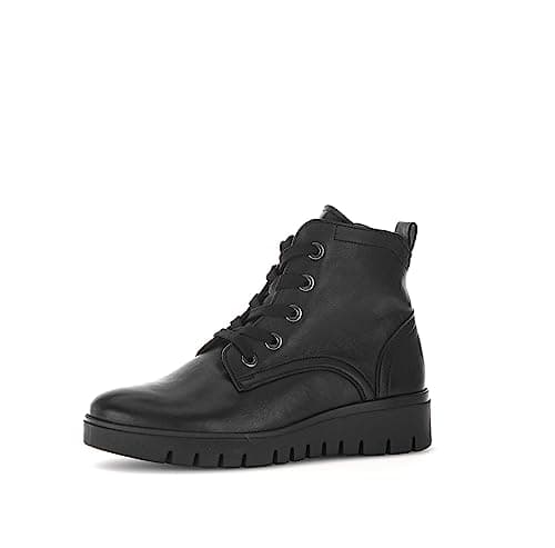 Image of Gabor Women's Lace-Up Ankle Boots, Comfortable Extra Width (H), Black 57, 6 UK