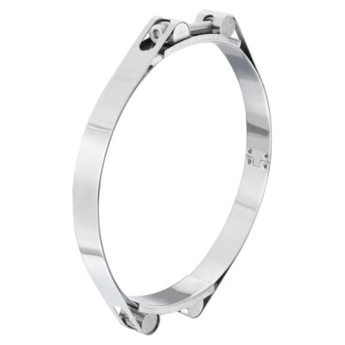 Image of sourcing map T-Bolt Hose Clamp, 304 Stainless Steel Intake Soft Hose, Clamp Range 170-180mm for 7.09" Hose ID, T-Clamps for Automotive, Intercooler, Radiator, Silver