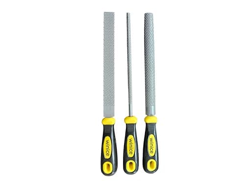 Image of WINICE 3-Piece 8" Wood Rasp File Set, Set of Flat, Round, Half Round, for Woodworking & Sharpening Wood