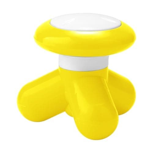 Image of Mini Massager Portable Handheld Electric Vibration deep Tissue Impact Body Massager, Suitable for the Back, Neck, Hands, Shoulders, Powered by 3AAA Battery or USB Cable (Orange-Yellow)