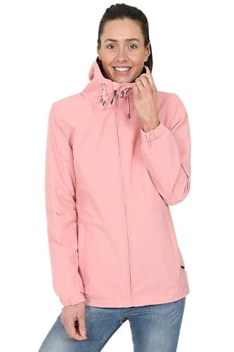 Image of Blu Apparel Women's Waterproof Rain Hooded Jacket Windbreaker Hiking Walking Coat Spring Jackets (UK, Numeric, 14, Regular, Regular, Pink)