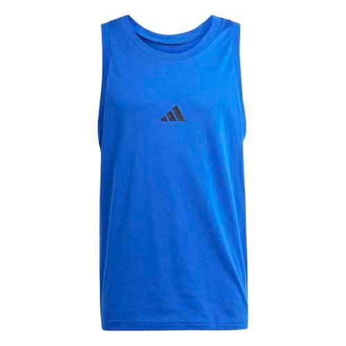 Image of adidas Men's Essentials Small Logo Single Jersey Tank TOP, Team Royal Blue/Black, S