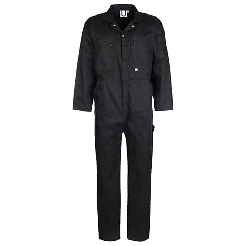 Image of FORT - Zip Front Coverall - Handy Pockets - Work Overalls for Men - Black - 50"