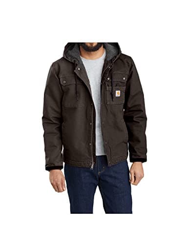Image of Carhartt Men's Bartlett Jacket Work Utility Outerwear, Dark Brown, XL UK