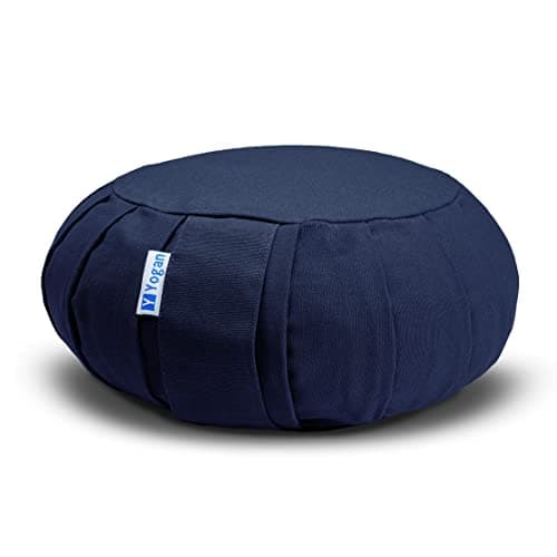 Image of Yogan Yoga Cushion/Meditation Cushion | Natural Buckwheat Hulls Filling | Outer Cover (Could be Removed and Washed) - Made of 100% Organic Cotton (Navy Blue)