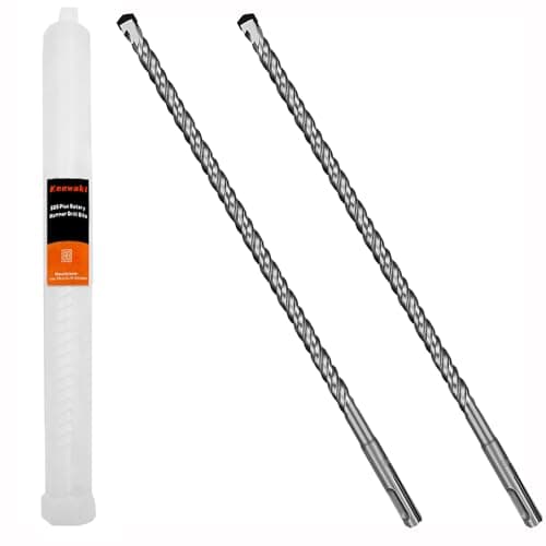 Image of Keewaki SDS Plus Rotary Hammer Drill Bit Set - 2-Piece 12mm x 310mm Concrete Masonry Drill Bits for Brick, Cement & Stone - Durable Alloy Tip, Fast Drilling