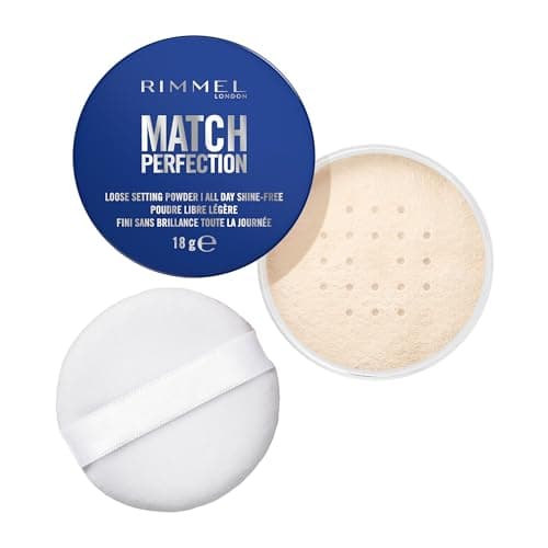 Image of Rimmel Match Perfection Loose Setting Powder, 001 Translucent, Lightweight & Breathable, Matte Finish, Vegan-Friendly Makeup, 18g