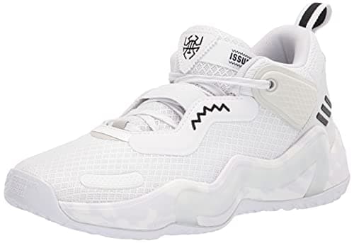 Image of adidas Unisex-Adult D.O.N. Issue 3 Basketball Shoe, White/Black/Crystal White, 8.5 Women/8.5 Men