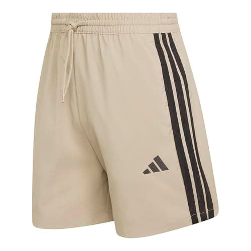 Image of adidas Men's Essential Three Stripes Chelsea Base Short, Wonder Cargo/Black, L