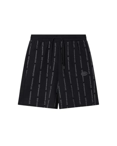 Image of EA7 Emporio Armani Men's Bermuda Shorts Graphic Series Cotton Blend 7M001393AF12660 8033920983933 – XXS, Black, 3XL