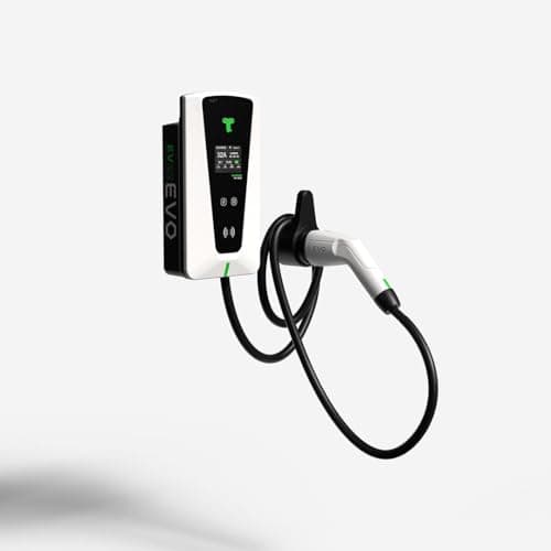 Image of techtron® 22kW High Power Fast EV Charger Type 2 Wallbox (32A, 3 Phase), Smart EV Home Charger UK with WiFi, Bluetooth, RFID App Control, 5M Cable, IP65 Indoor Outdoor, UKCA, CE, RoHS, Most Type 2 EVs