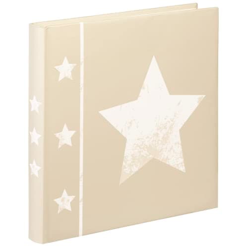 Image of Hama “Skies” Photo Album (jumbo album with 60 pages, for 240 photos in 10x15 format, Star motif, 30cm x 30cm) XL Beige Photo Book