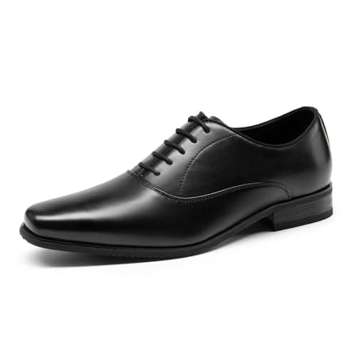 Image of Bruno Marc Mens Dress Shoes Bussiness Formal Oxfords Wesley Lace Up Soft Plain-Toe,Size 12,Black,BMUMOX2505