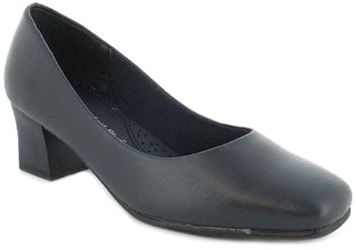 Image of Comfort Plus Carly Womens Court Shoes with Heels Perfect for Work Occasion wear or Evenings Out on the Town - Stylish and a Comfortable Ladies Shoes Blue 6 UK