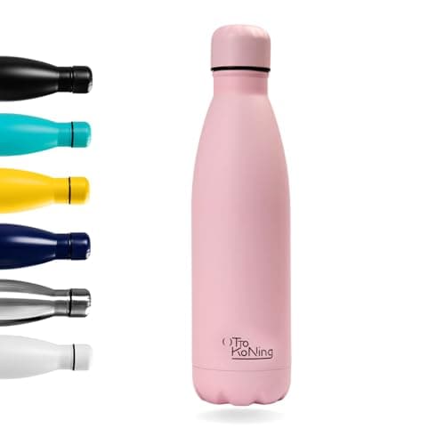 Image of Water Bottle Otto Koning 500ml - Stainless Steel Vacuum Insulated Flask - Keeps Cold 24h / Hot 12h - Leak Proof, BPA Free & Scratch Resistant Metal Drinks Bottle for Gym, Office & Travel