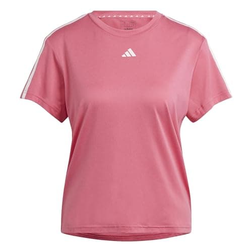 Image of adidas Women's AEROREADY Train Essentials 3-Stripes Tee, Pink Fusion/White, S
