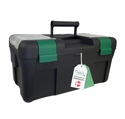 Image of raaco Toolbox 20'', Big Plastic Tool Organiser, 27,5 x 51,8 x 26 cm, Load Capacity up to 30 kg, Lightweight, with Interior Compartment and Storage Space in the Lid, Ideal for Tools Storage