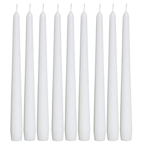 Image of 1ABOVE 10 Pack Tapered Dinner Candles | Unscented - Slow Burning Candles | Multi-Purpose | Smokeless Candles (White)