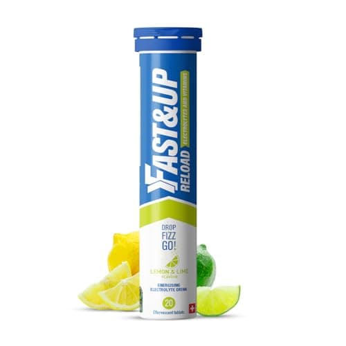 Image of Fast&Up Reload - Energising Electrolyte Drink - Lemon & Lime Flavour - 20 Effervescent Hydration Tablets - Added Vitamin C & B12 - Vegan