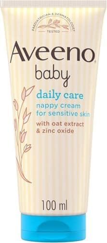 Image of Aveeno Baby Daily Care Nappy Cream (1x 100ml), Gentle Cream to Soothe Delicate Skin, a Preventative Nappy Rash Lotion with Long-Lasting Protection, Suitable for Sensitive Skin Prone to Baby Eczema